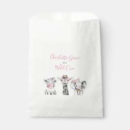 Bolsa De Papel Salvaje Un Safari Animal Nacimiento Blanco Negro