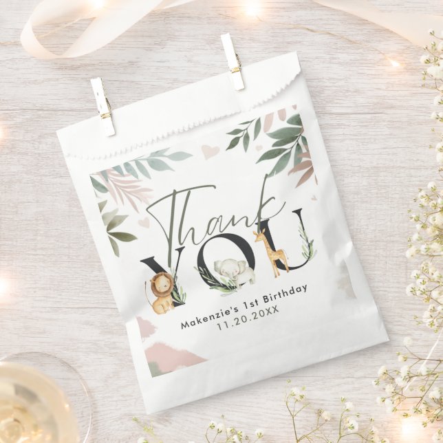 Bolsa De Papel Salvaje un Safari primer Fiesta de cumpleaños (Cortado)