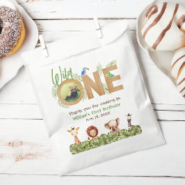 Bolsa De Papel Salvajes Un Safari Foto De Primer Cumpleaños Anima