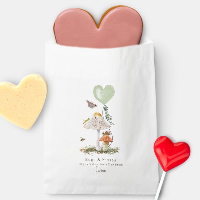 Bolsa De Papel San Valentín de hongos Bugs & Kisses (Subido por el creador)