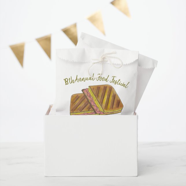 Bolsa De Papel Sandwich cubano Ham Pork Festival Suizo de Comida  (Fiesta)