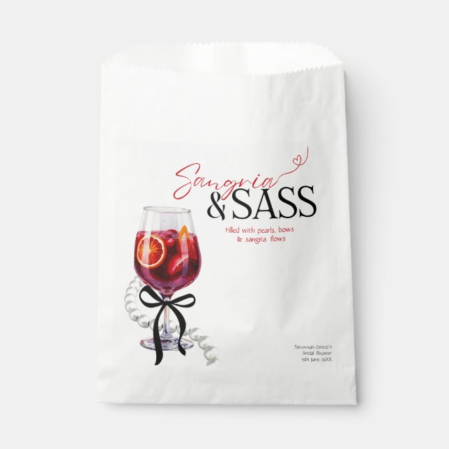 Bolsa De Papel Sangria & Sass, Perlas, Arcos (Anverso)