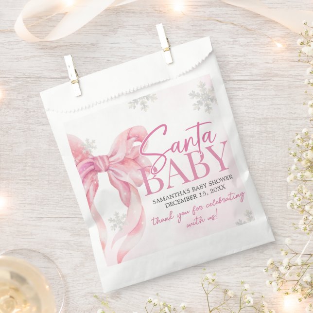 Bolsa De Papel Santa Baby Christmas Baby Shower (Cortado)