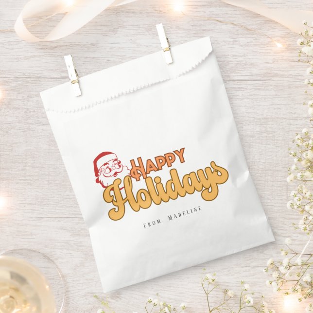 Bolsa De Papel Santa Claus travieso retro (Cortado)