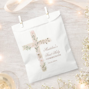 Bolsa De Papel Santa Cruz Primera Comunión floral