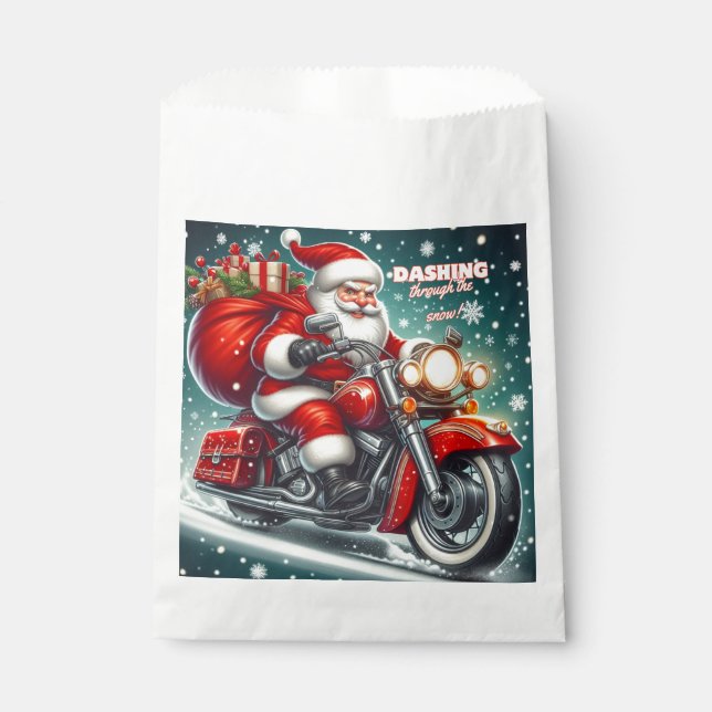 Bolsa De Papel Santa en motocicleta (Anverso)
