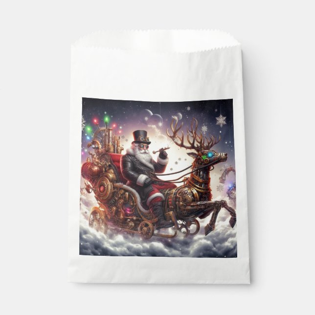 Bolsa De Papel Santa/Reno steampunk Navidad/invierno (Anverso)