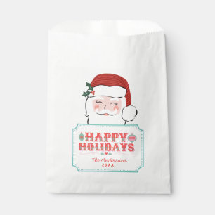 Bolsa De Papel Santa Rosa y Roja   Felices fiestas