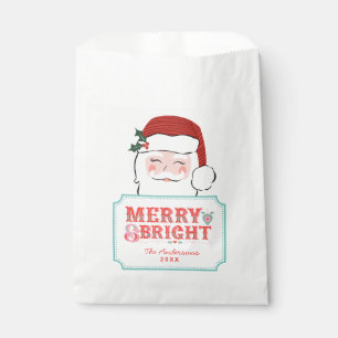 Bolsa De Papel Santa Rosa y Roja Merry y Bright