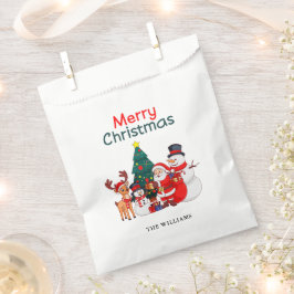 Bolsa De Papel Santa Snowman Y El Reno Festividad Feliz Navidad