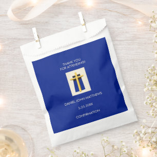 Bolsa De Papel Santísima Cruz Negrita Azul Fiesta Religioso