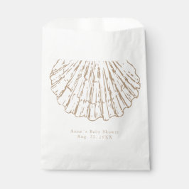 Bolsa De Papel Scallop Shell Elegant Calligraphy Baby Shower