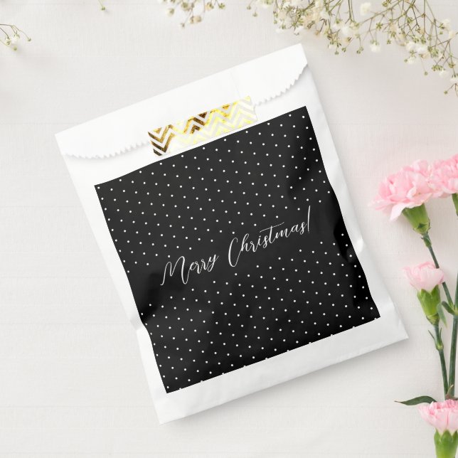 Bolsa De Papel Script Elegante Negro Personalizado (Sellado)