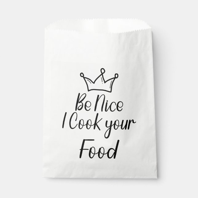 Bolsa De Papel Sé bueno, cocino tu comida (Anverso)