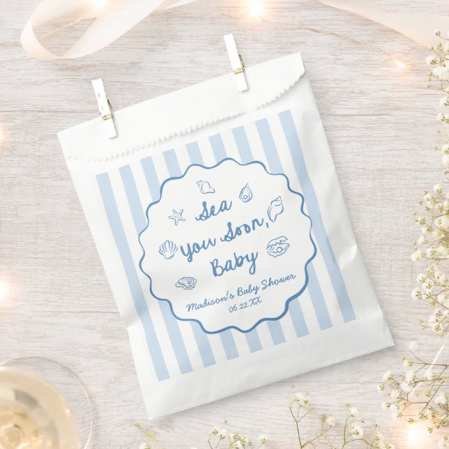 Bolsa De Papel Sea You Soon Baby Coastal Baby Shower (Cortado)