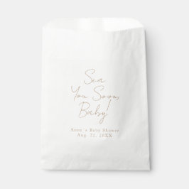 Bolsa De Papel Sea You Soon Baby Elegant Calligraphy Baby Shower