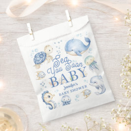 Bolsa De Papel Sea You Soon Baby Shower Boy Blue Ocean