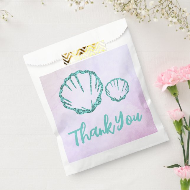 Bolsa De Papel Seashell Baby Shower (Sellado)