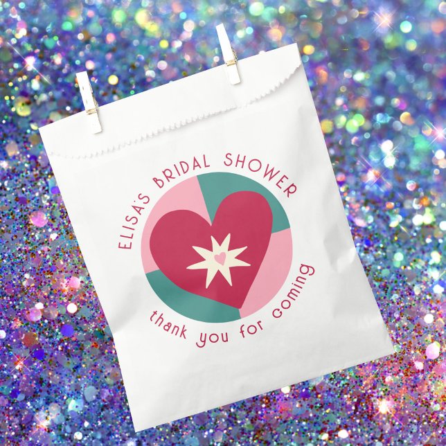 Bolsa De Papel Seaside Soiree Bridal Shower Modern Heart PERSONAL (Seaside Soiree Bridal Shower Modern Cute CUSTOM Favor Bag
)