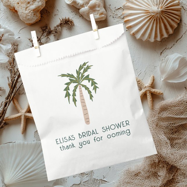 Bolsa De Papel Seaside Soiree Bridal Shower Palm Tree PERSONALIZA (Seaside Soiree Bridal Shower Palm Tree CUSTOM Favor Bag
)