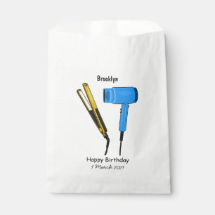 Bolsa De Papel Secador de pelo y ilustracion de alisador de pelo