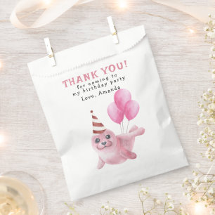 Bolsa De Papel Sello Rosa Cumpleaños 1 Bajo El Mar Gracias