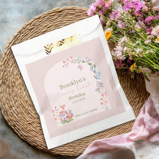 Bolsa De Papel Selva de acuarela caprichosa (Whimsical Watercolor Fairy Enchanted Forest Favor Bag)