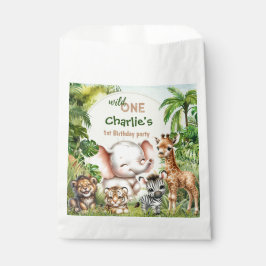 Bolsa De Papel Selva Safari Jungle Animals Wild One 1er cumpleaño