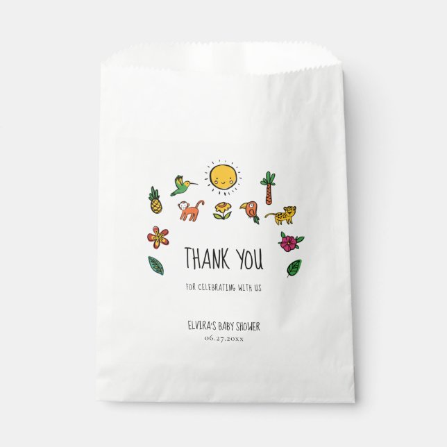 Bolsa De Papel Selva tropical suave Ducha bebé (Anverso)
