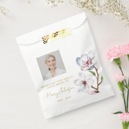 Bolsa De Papel Semilla de funeral de foto de magnolia simple