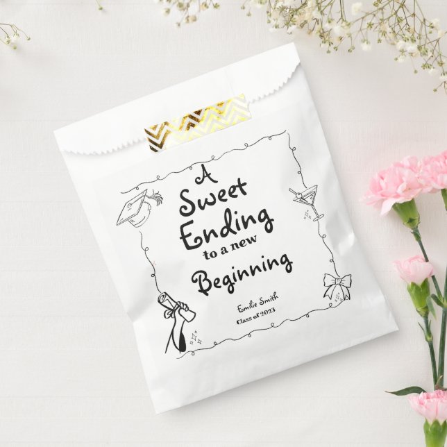 Bolsa De Papel Señal de los favores de graduación dibujados a man (Sellado)