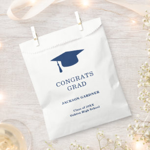 Bolsa De Papel Sencilla Junta de Mortero Azul de la Marina Gradua