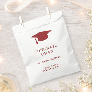 Bolsa De Papel Sencilla tabla de mortero de Borgoña Graduación mo