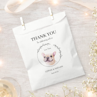 Bolsa De Papel Sencillo Boda de Bulldog francés Gracias Por Favor
