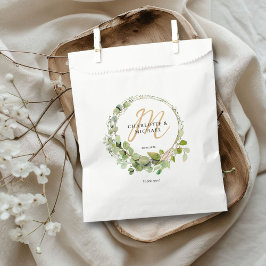 Bolsa De Papel Sencillo, elegante, monograma boda de eucalipto