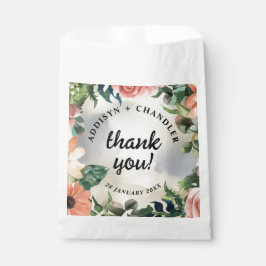 Bolsa De Papel Serene Garden Wreath: Elegancia Floral Pastel