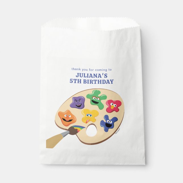 Bolsa De Papel Sesame Street Pals Rainbow Art Fiesta (Anverso)