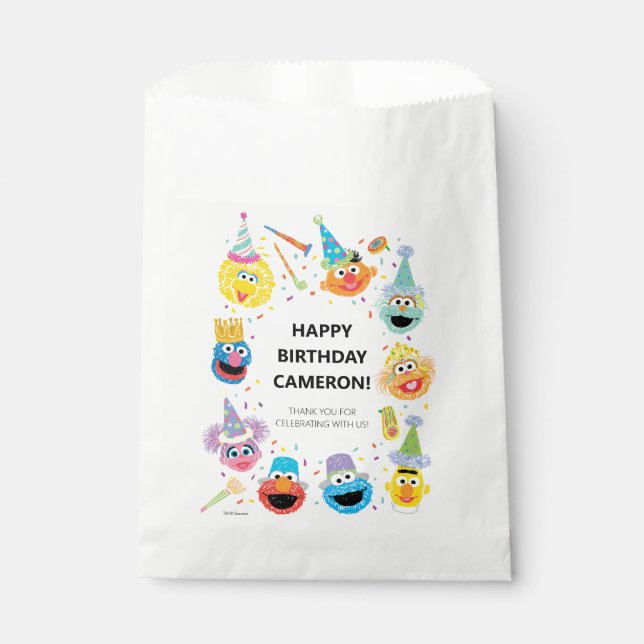 Bolsa De Papel Sésamo Street Pals Confetti Cumpleaños (Anverso)