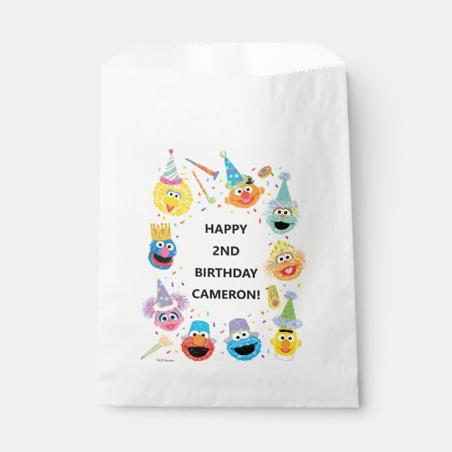 Bolsa De Papel Sésamo Street Pals Confetti Cumpleaños (Anverso)