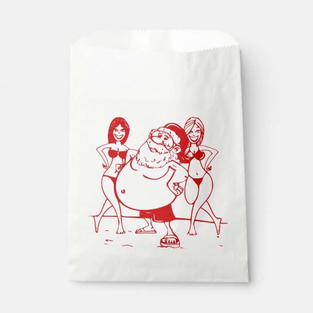 Bolsa De Papel sexi santa claus bikini beach xmas (Anverso)