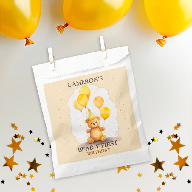 Bolsa De Papel Sexo de nacimiento del primer cumpleaños: oso amar (Subido por el creador)