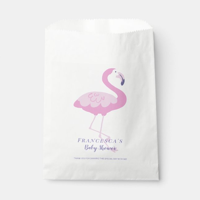 Bolsa De Papel Sexo Flamingo Rosa Cute Baby Shower Neutral (Anverso)