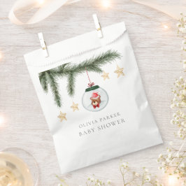Bolsa De Papel Sexo Neutral Teddy Bear Winter Baby Shower