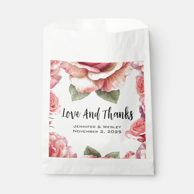 Bolsa De Papel Shabby Pink Rose (Anverso)