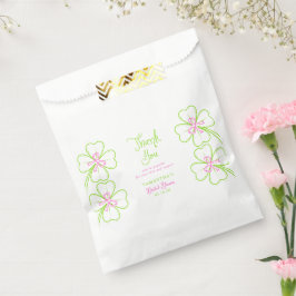 Bolsa De Papel  Shamrock Pink Green  Bridal Shower Thank You