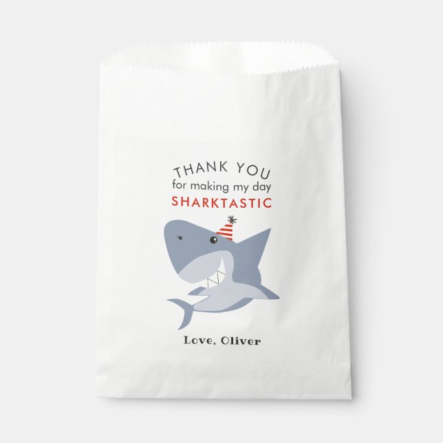 Bolsa De Papel Sharktastic Birthday Gracias (Anverso)