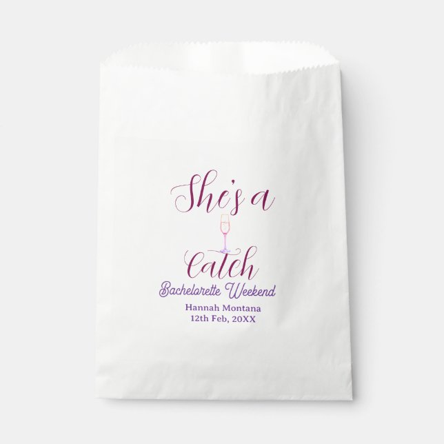 Bolsa De Papel She's a catch champagne bottle bachelorette weeken (Anverso)