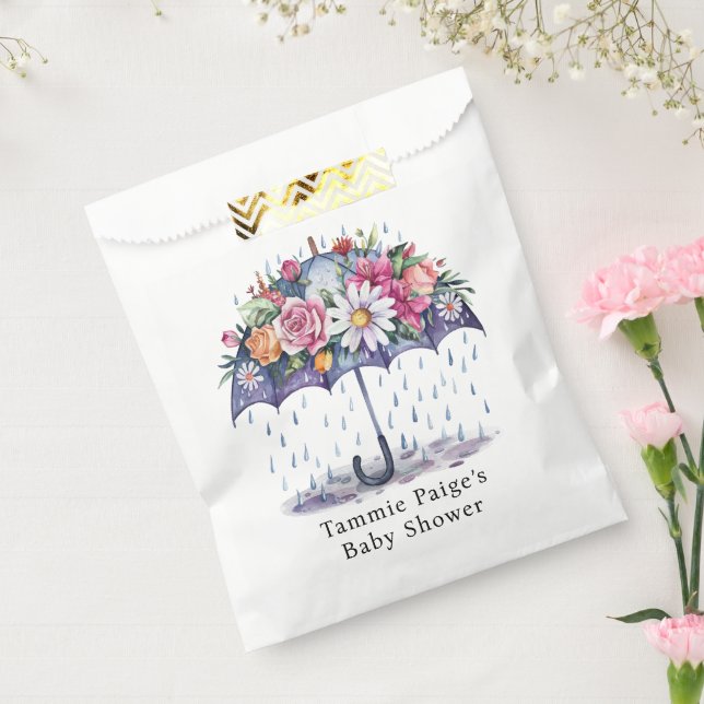 Bolsa De Papel Showered con Baby Shower de flores (Sellado)