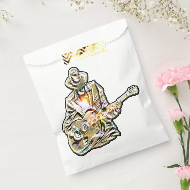 Bolsa De Papel Sienta el Blues - Diseño artístico de guitarra (Sellado)