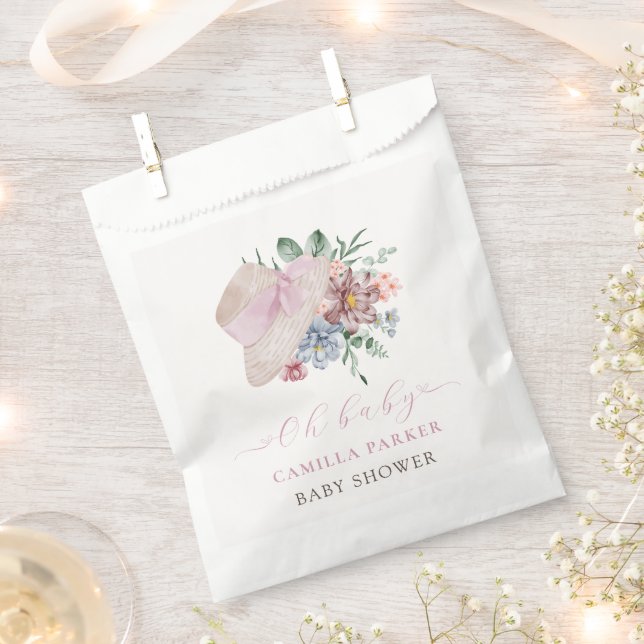 Bolsa De Papel Signo de bienvenida de Baby Shower para el Gorra d (Cortado)